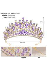 Purple Princess Rhinestone Crowns for Women