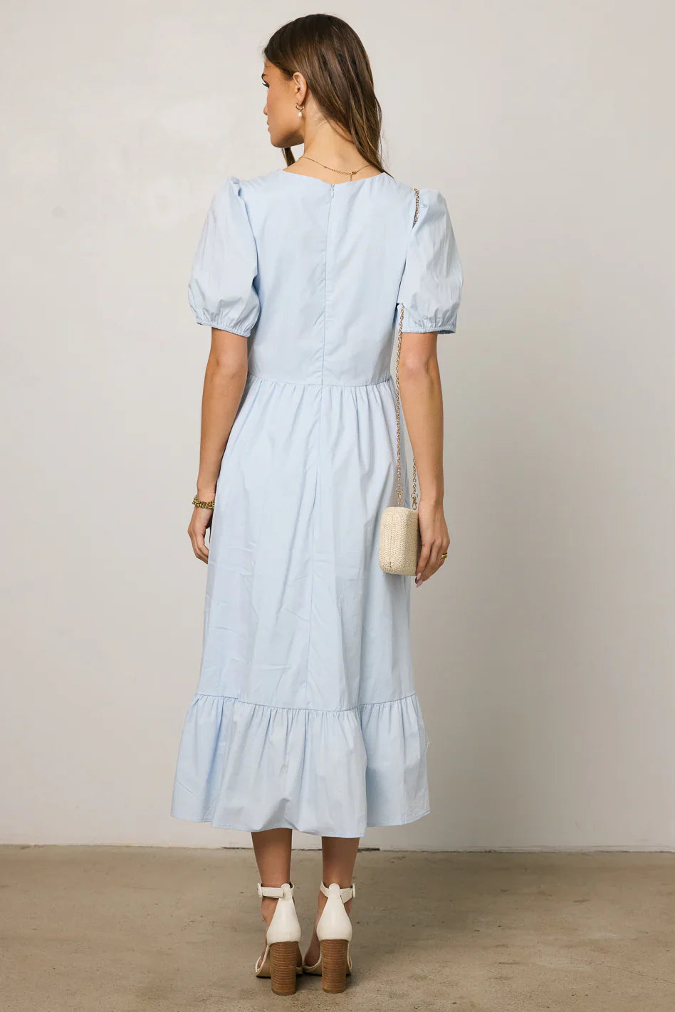 Jozette Floral Midi Dress in Blue FINAL SALE