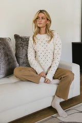 Tessa Pointelle Sweater in Cream FINAL SALE