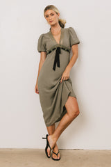 Selah Lace Trim Midi Dress in Sage FINAL SALE