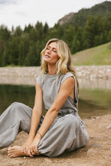 Weekend Warrior Jumpsuit in Grey FINAL SALE
