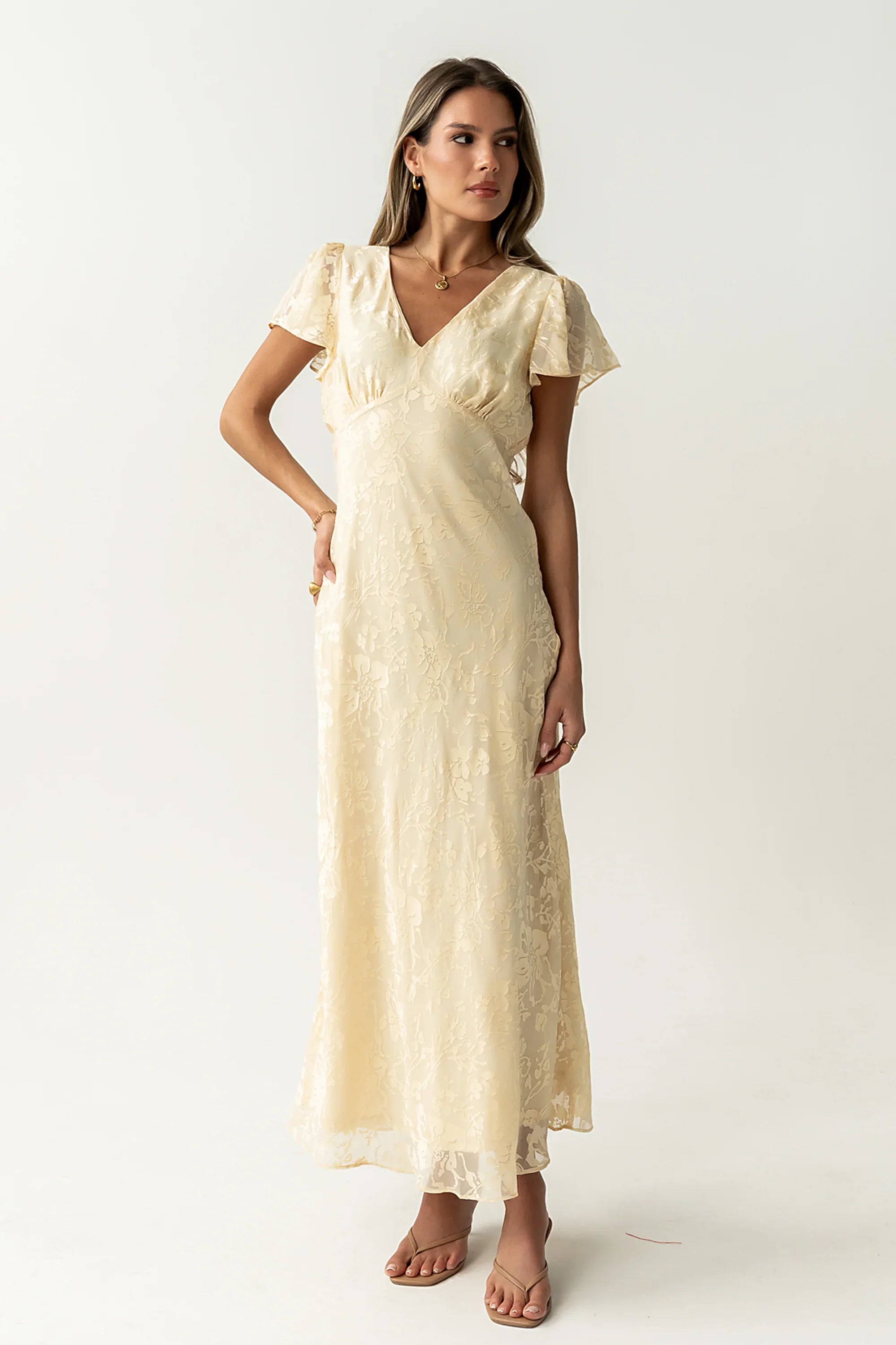 Ashtin Floral Maxi Dress in Yellow