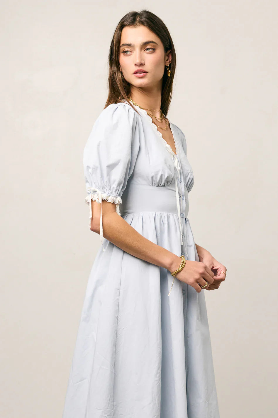 Romy Lace Trim Midi Dress FINAL SALE
