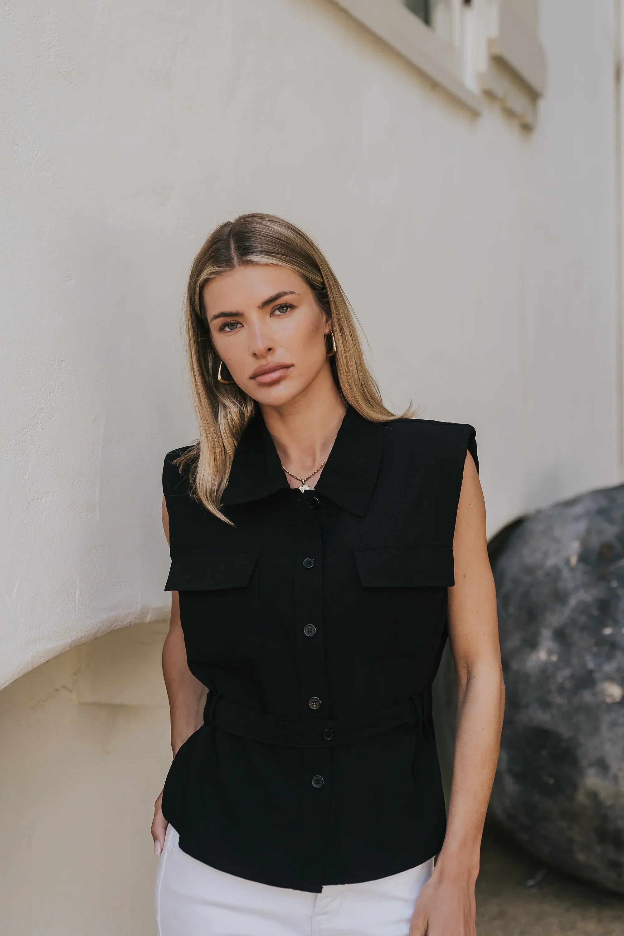 Karlie Button Up in Black