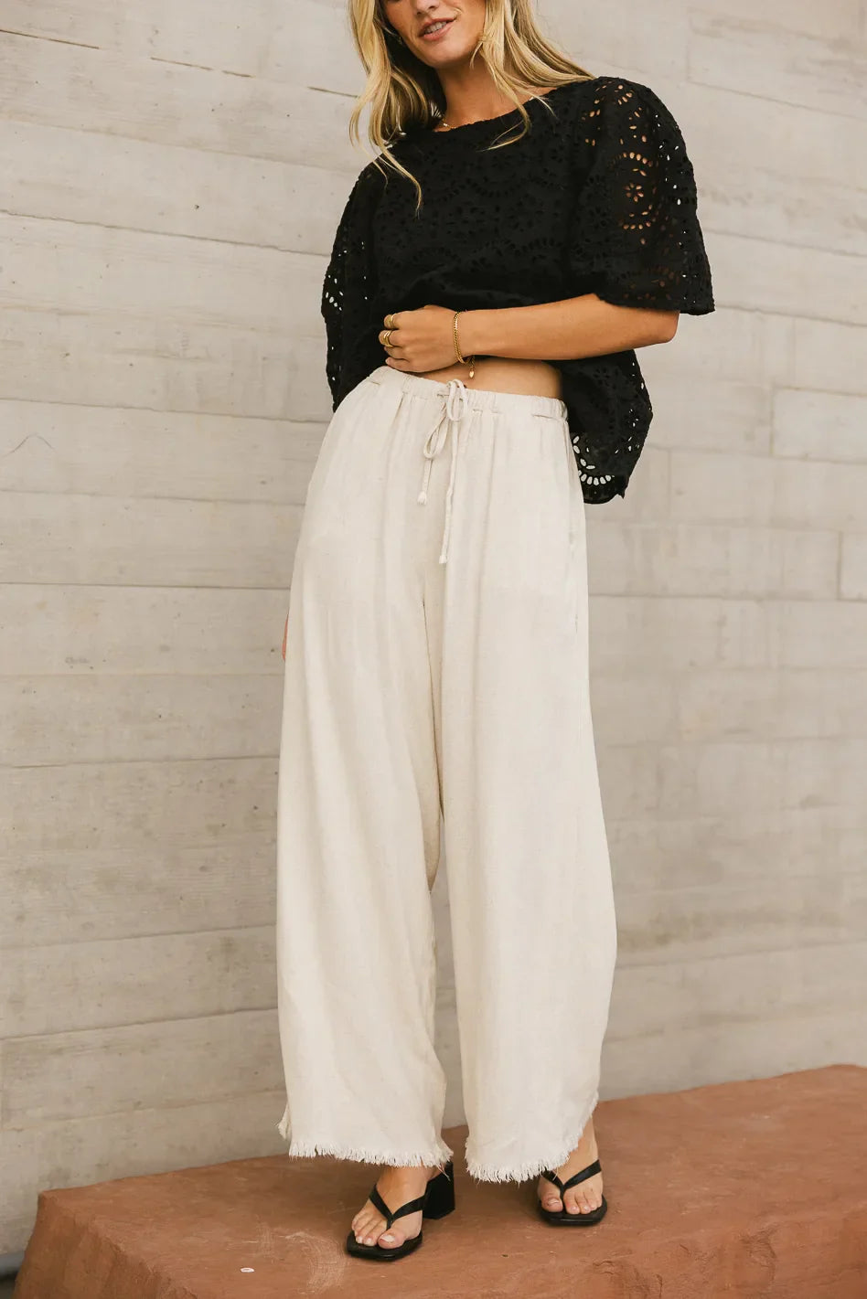 Tatum Woven Pants in Oatmeal FINAL SALE