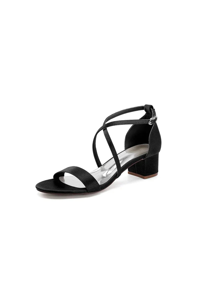Open Toe Hollow Out Chunky Heels