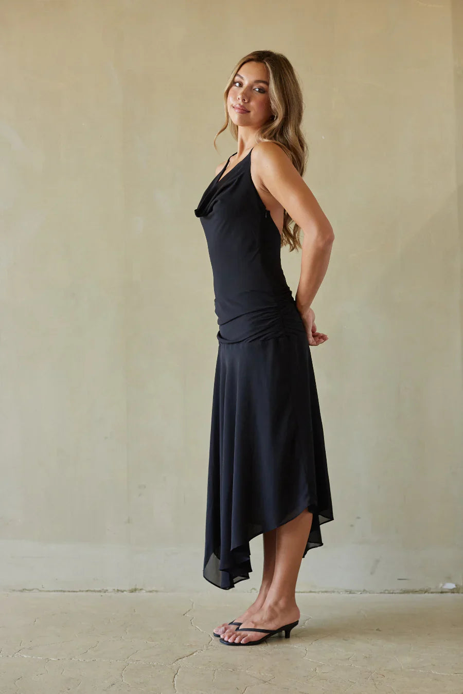 Cora Mesh Halter Midi Dress