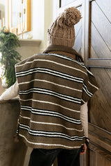 Mellanie Striped Sherpa Vest in Mocha FINAL SALE