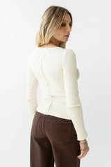 Pura Knit Top in Cream