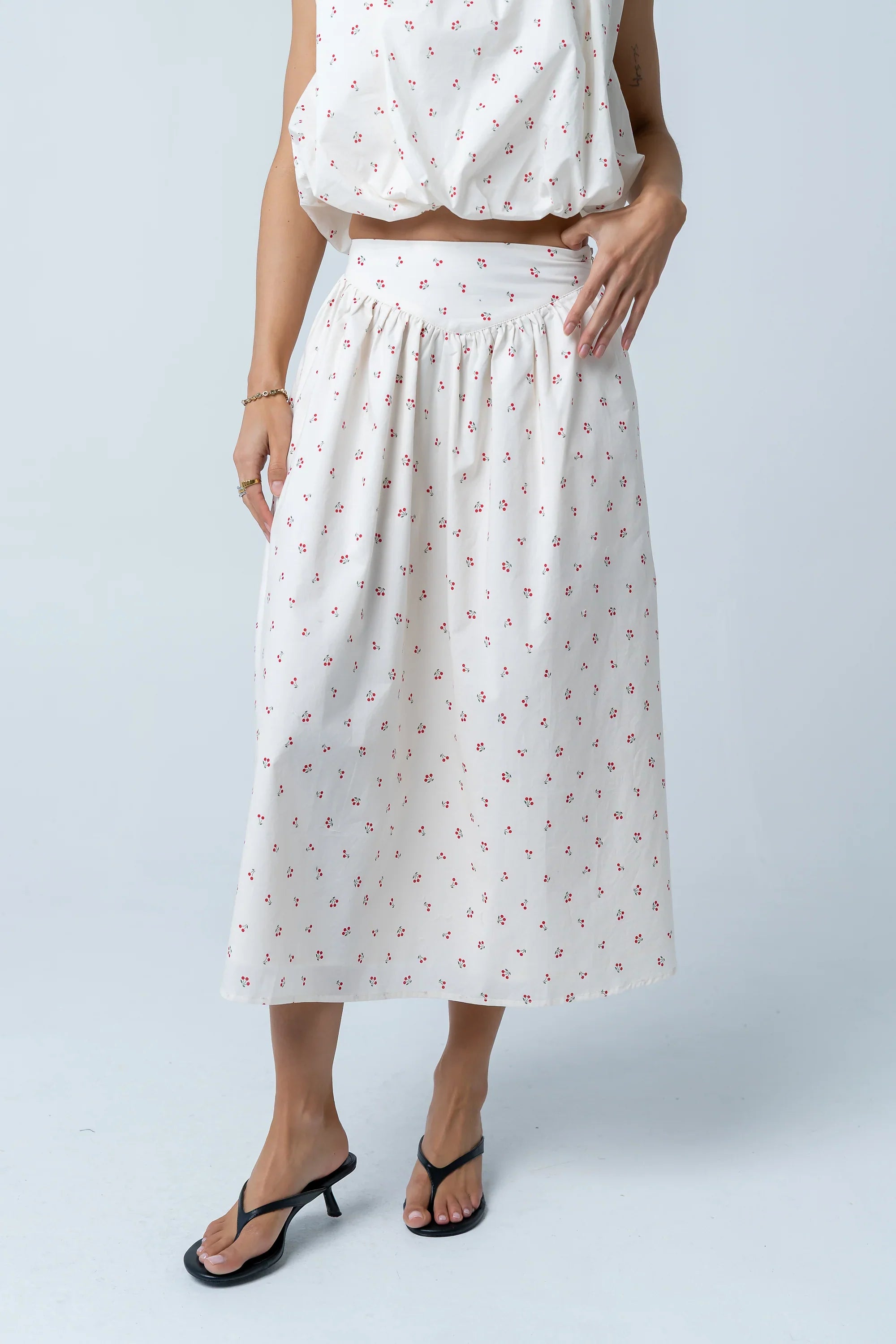 Tyla Cherry Midi Skirt