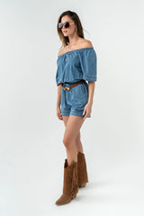 Marina Denim Romper