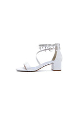 Strappy Heeled Sandals with Pearl and Crystal Embellishments