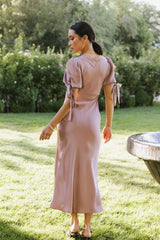 Amanda Lace Trim Maxi Dress in Mauve FINAL SALE