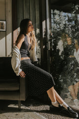 Jordyn Polka Dot Skirt in Black