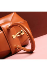 Womens Knotted Cherry Top Handle Clutch in Genuine Leather