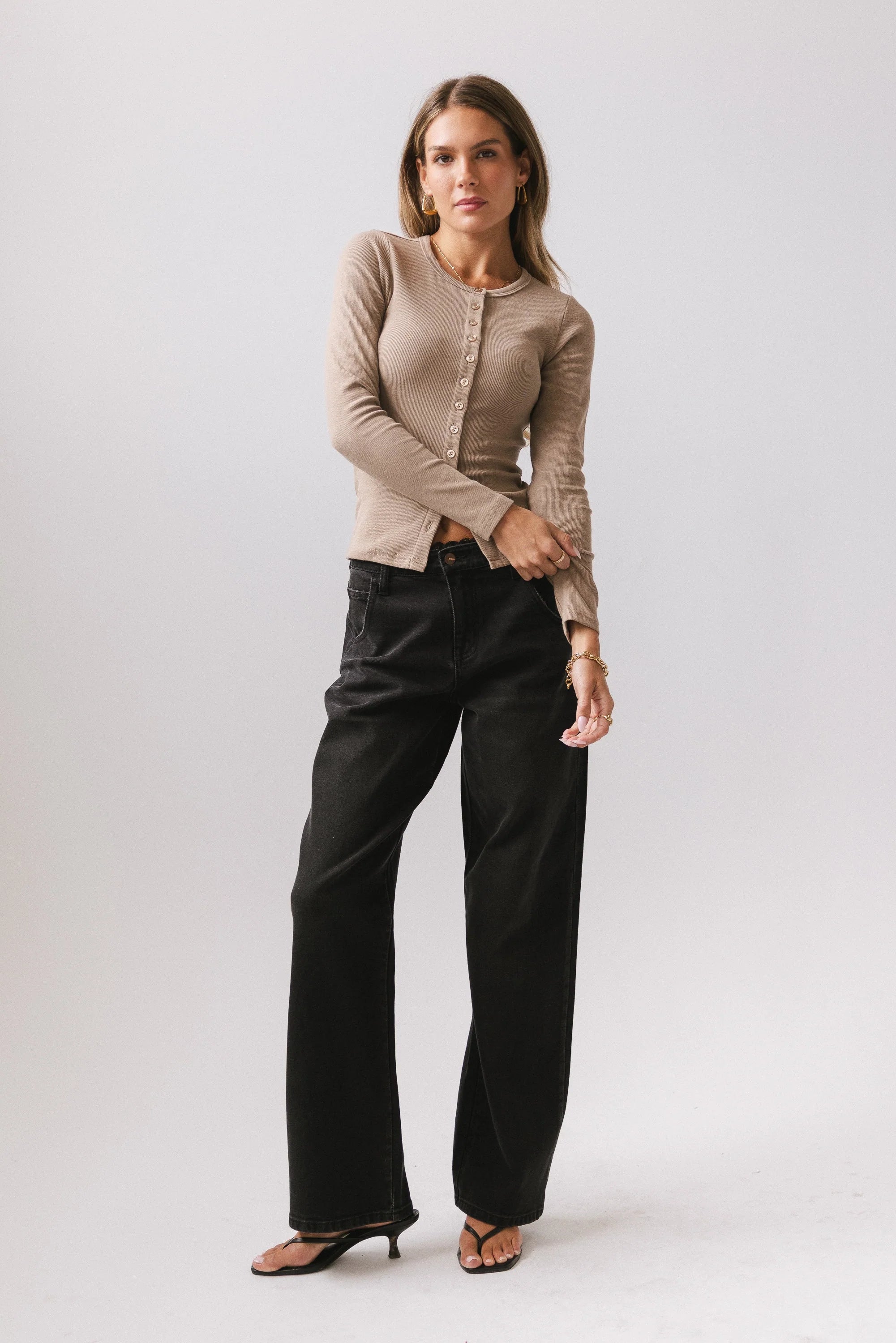 Della Lace Trim Baggy Jeans