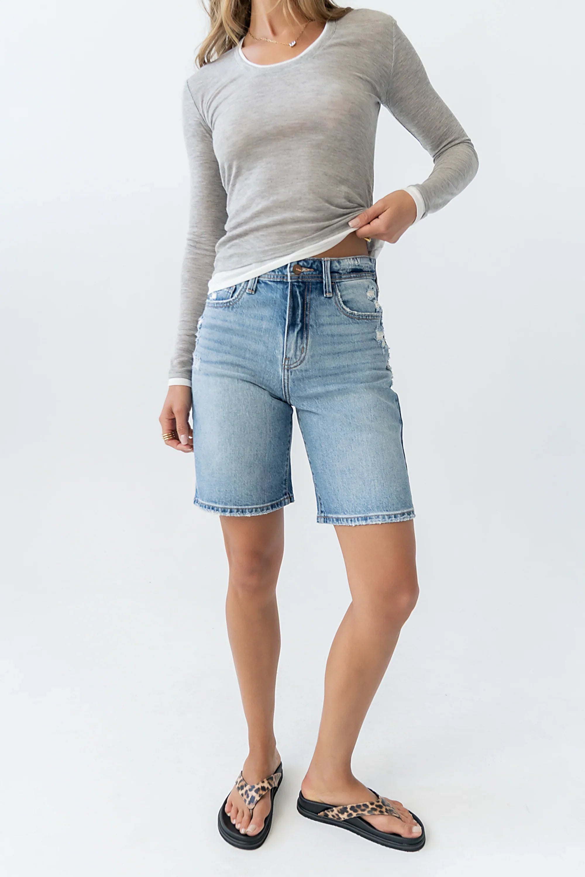 Danika Denim Bermuda Shorts