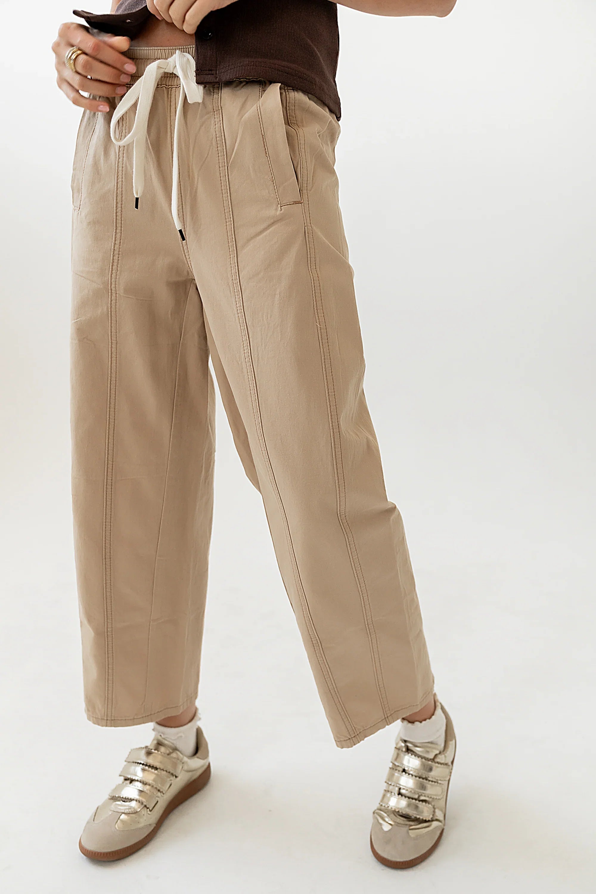 Khai Cropped Pants in Tan FINAL SALE