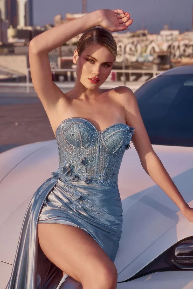 CANNES GOWN GLITTER BUSTIER CORSET DRESS
