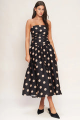 Size Medium SPOTLIGHT HOUR POLKA DOT MIDI DRESS FINAL SALE