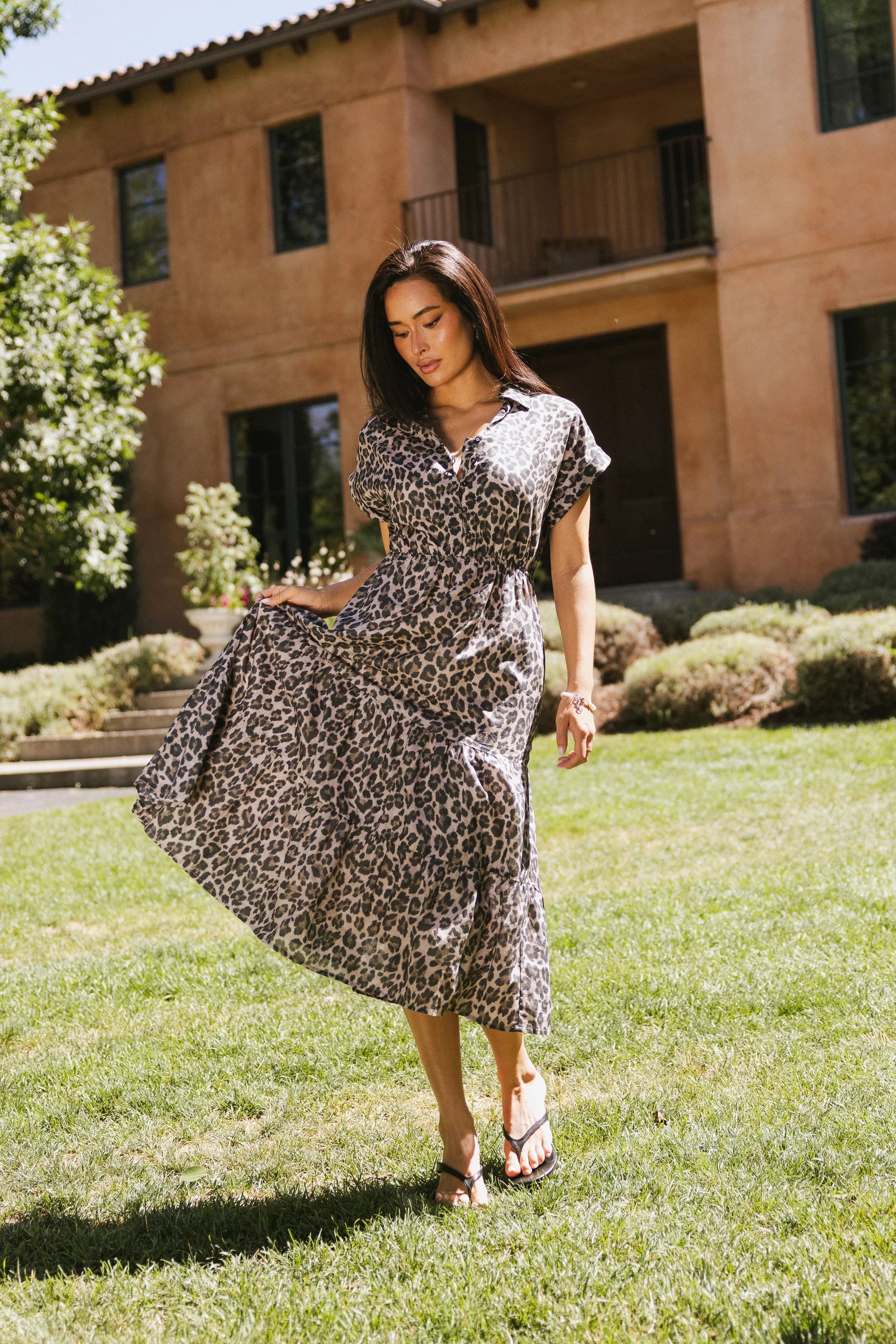 Ayda Leopard Midi Dress FINAL SALE