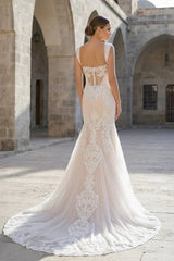 Mermaid Off the Shoulder Lace Wedding Dresses with Train
