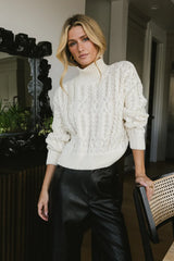 Noah Cable Knit Sweater in Cream FINAL SALE