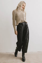 Kelcey Waffle Knit Top in Olive FINAL SALE
