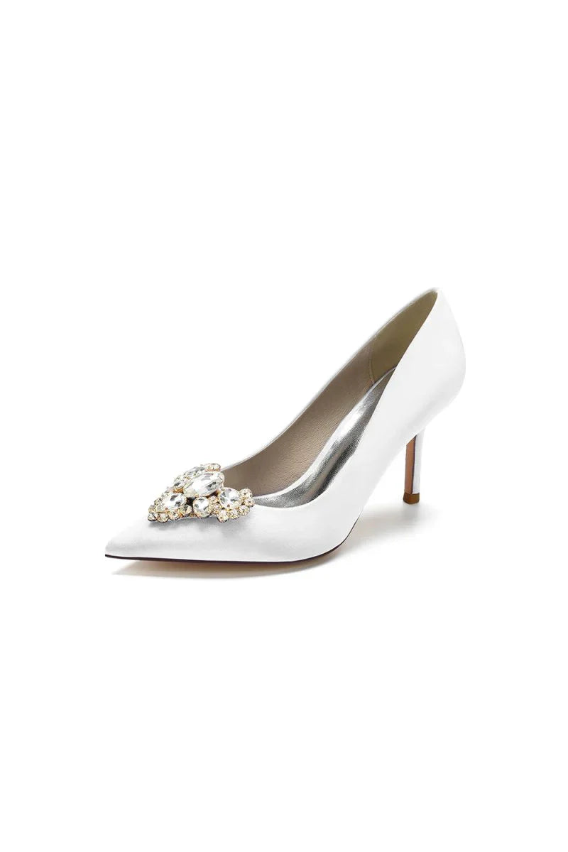 Cocktail Pointed Toe Crystal Heels