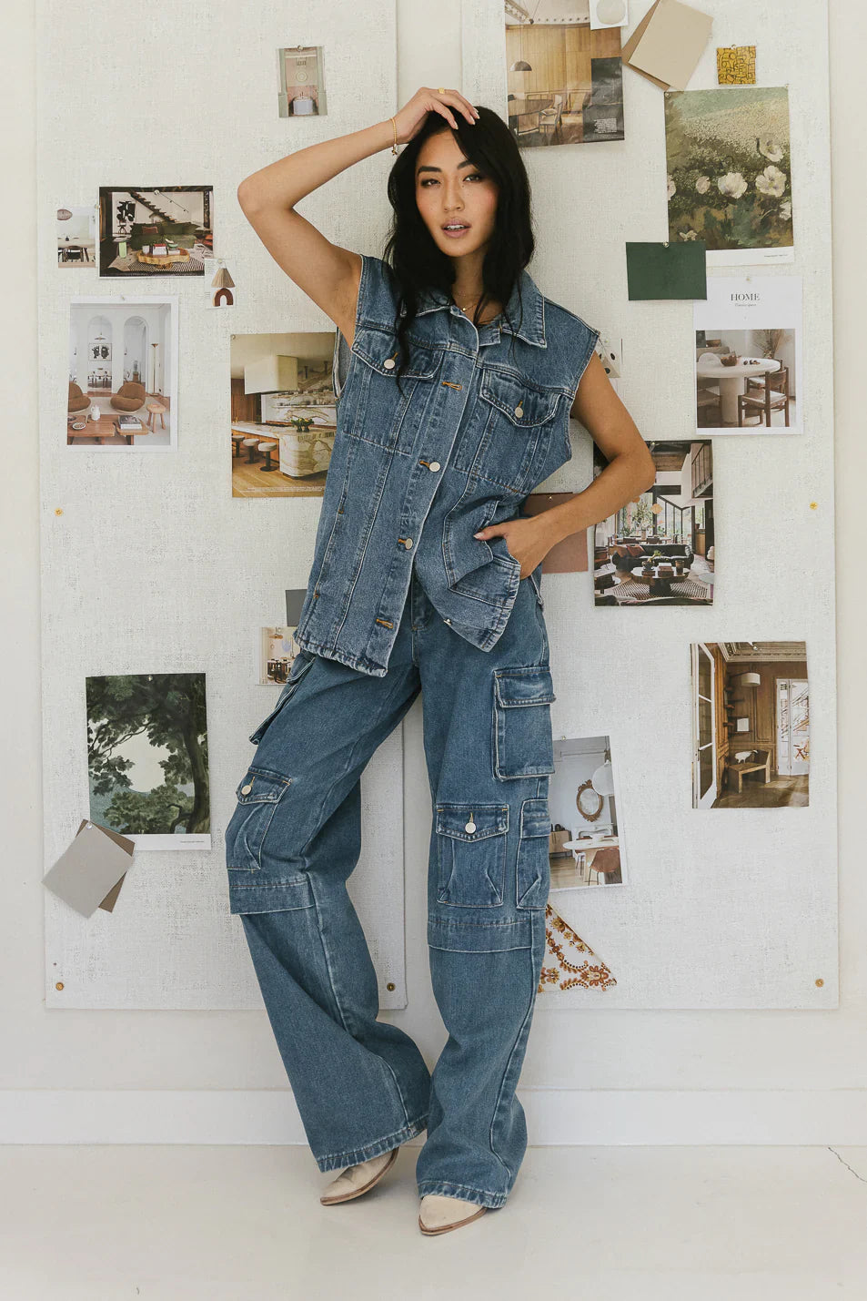 Taylor Denim Vest in Medium Wash FINAL SALE