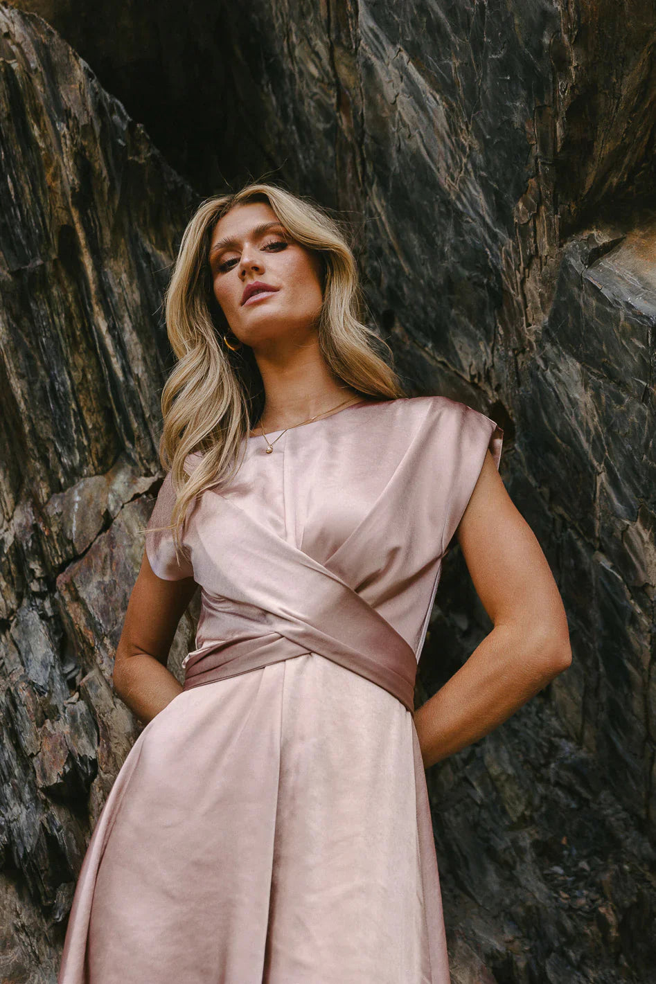 Rosalind Midi Dress in Mauve FINAL SALE