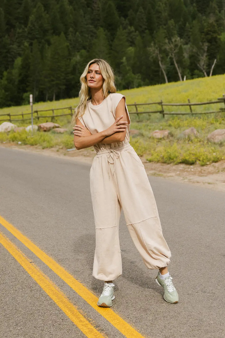 Weekend Warrior Jumpsuit in Ivory FINAL SALE