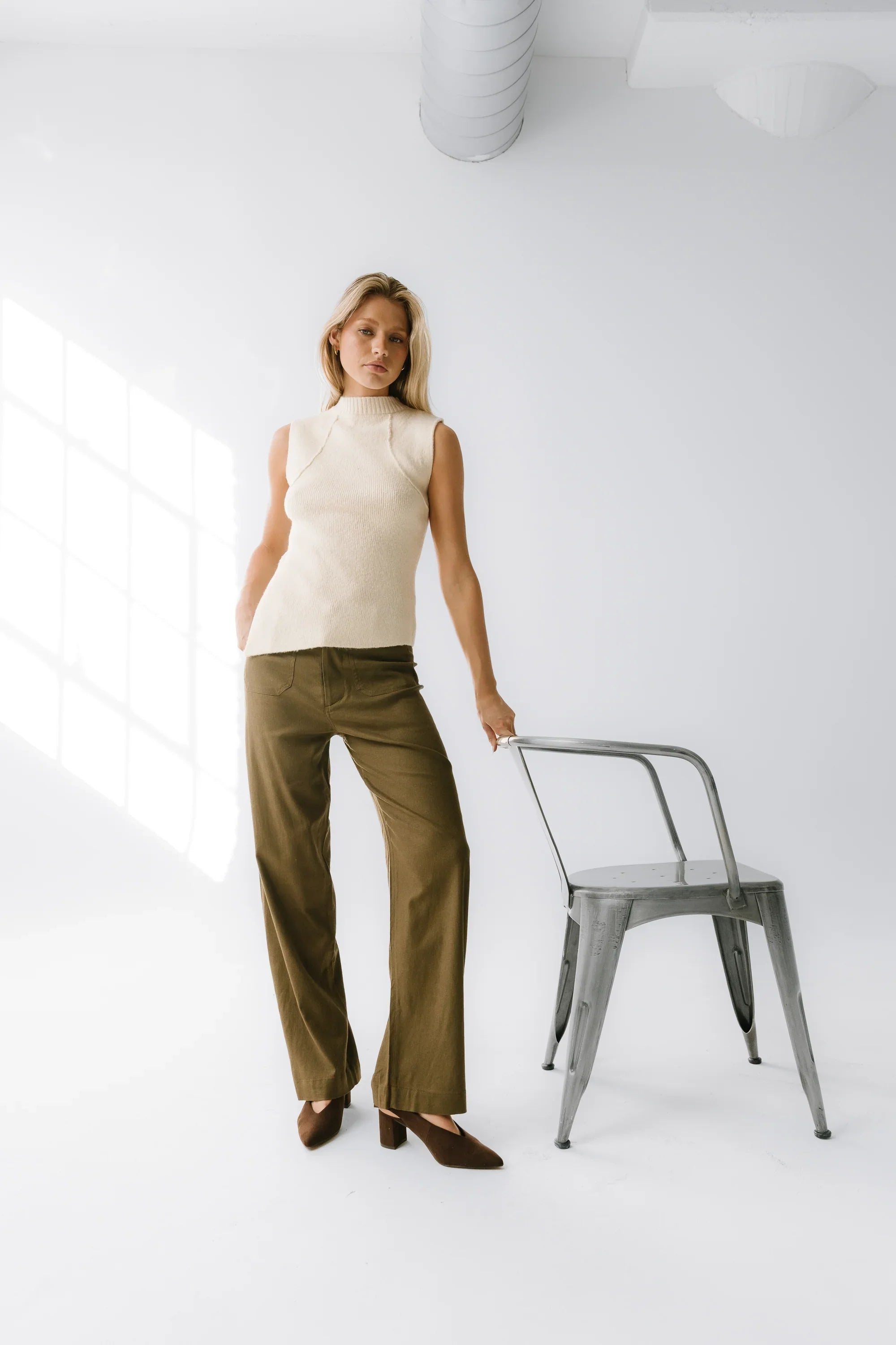 Lander Wide Leg Pants in Olive