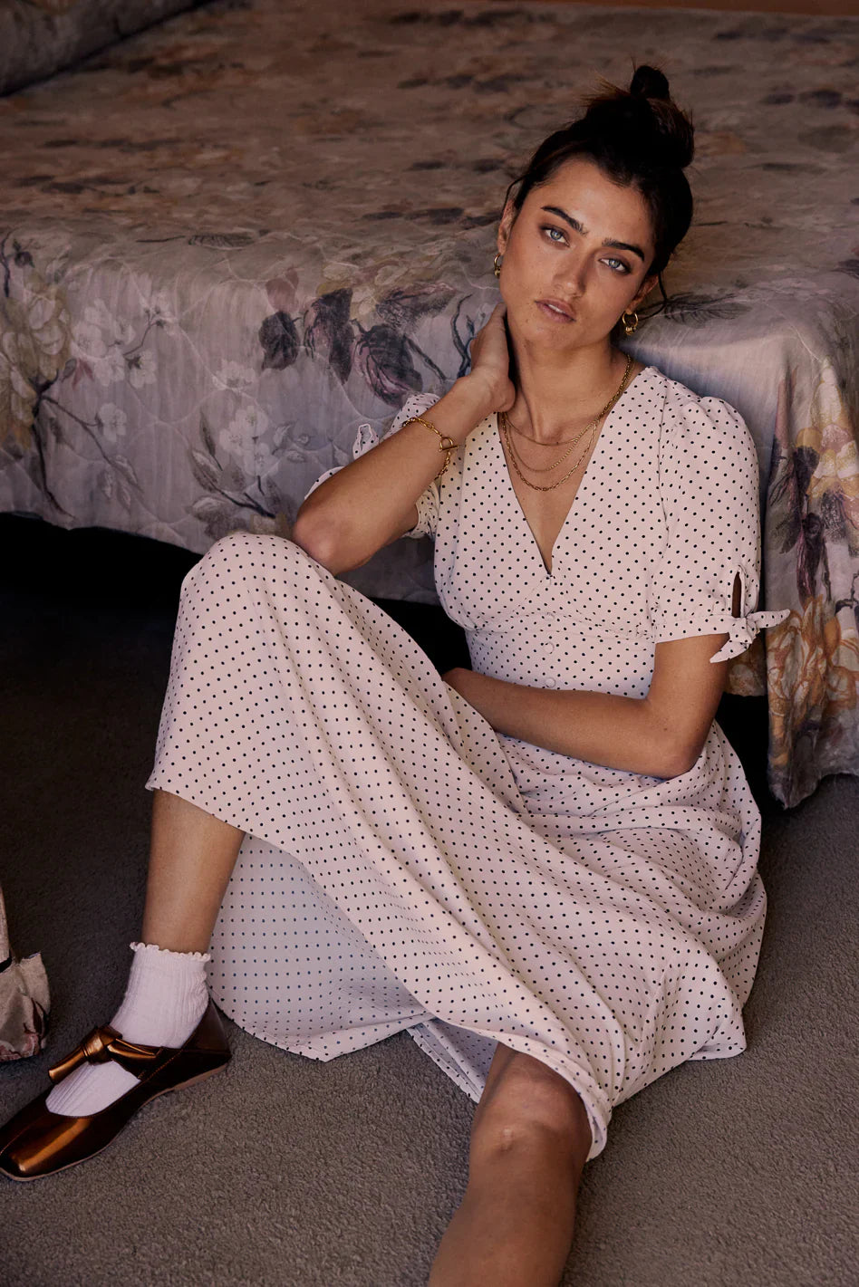Janae Polka Dot Midi Dress FINAL SALE