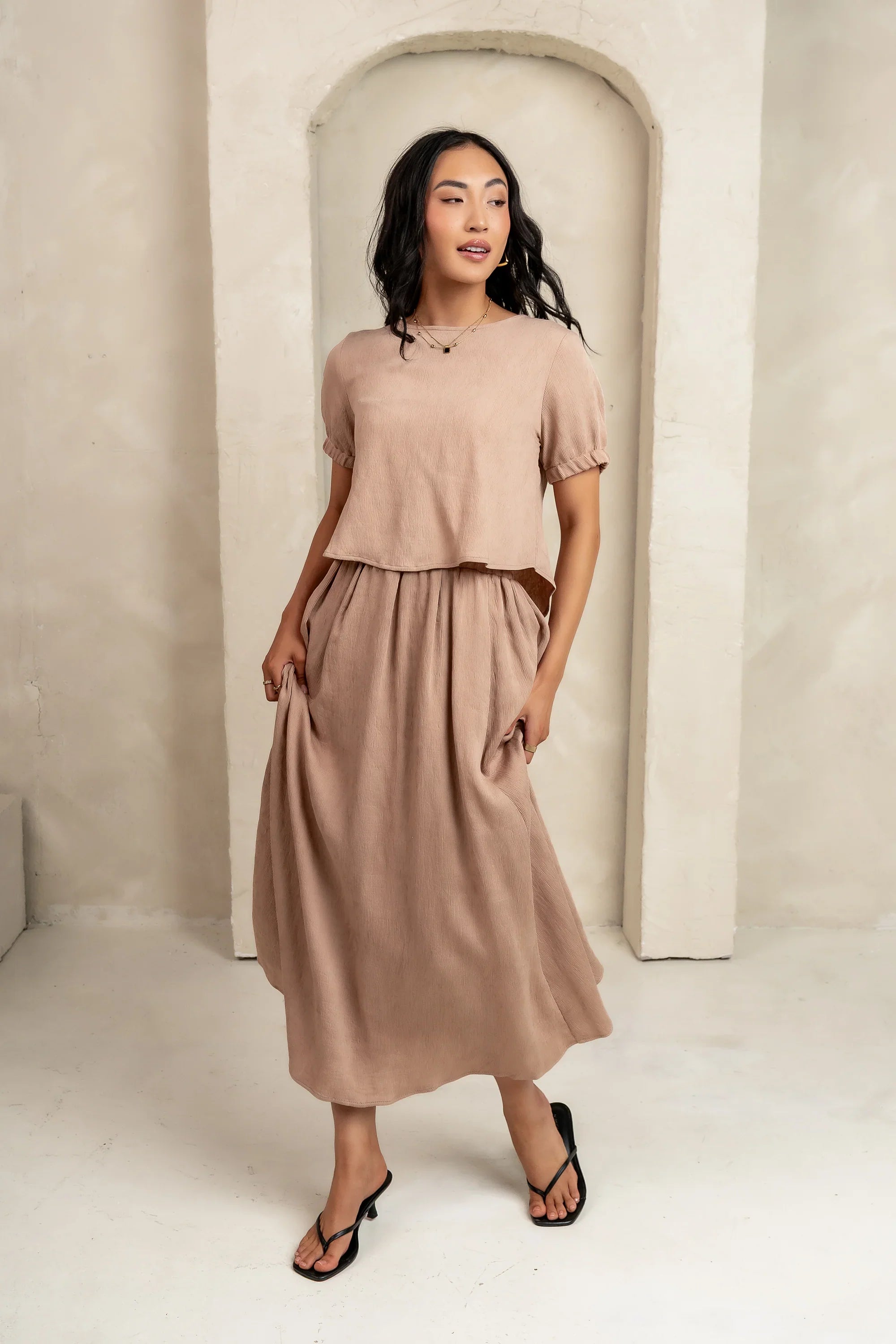 Elani Maxi Skirt in Mocha FINAL SALE
