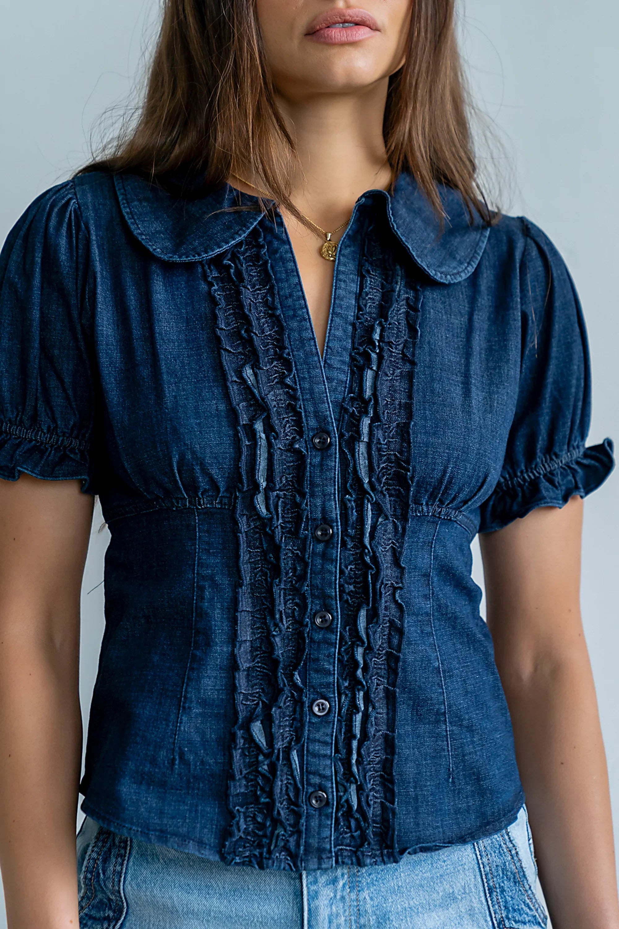 Charlie Button Up in Dark Wash