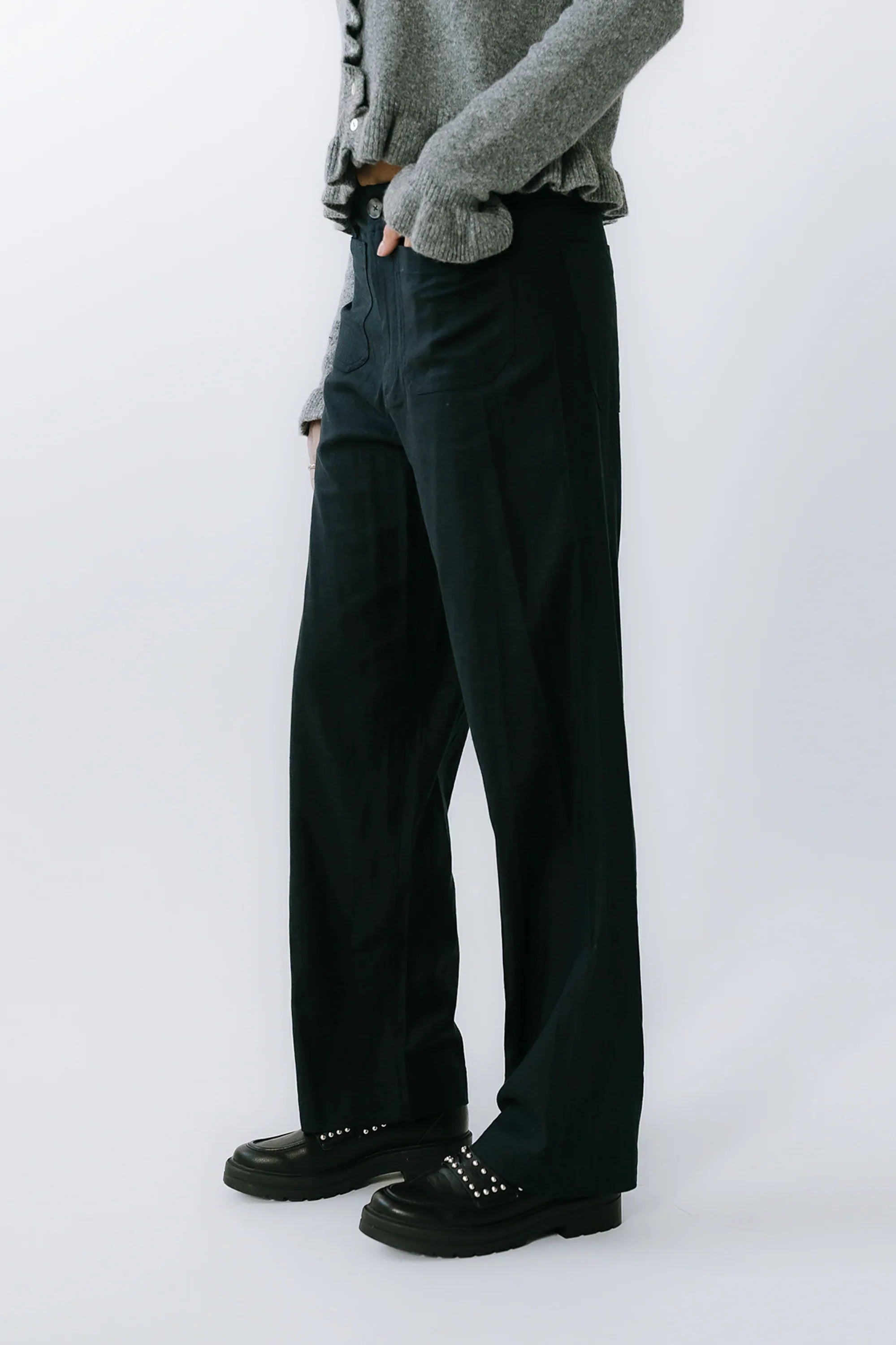 Lander Wide Leg Pants in Navy
