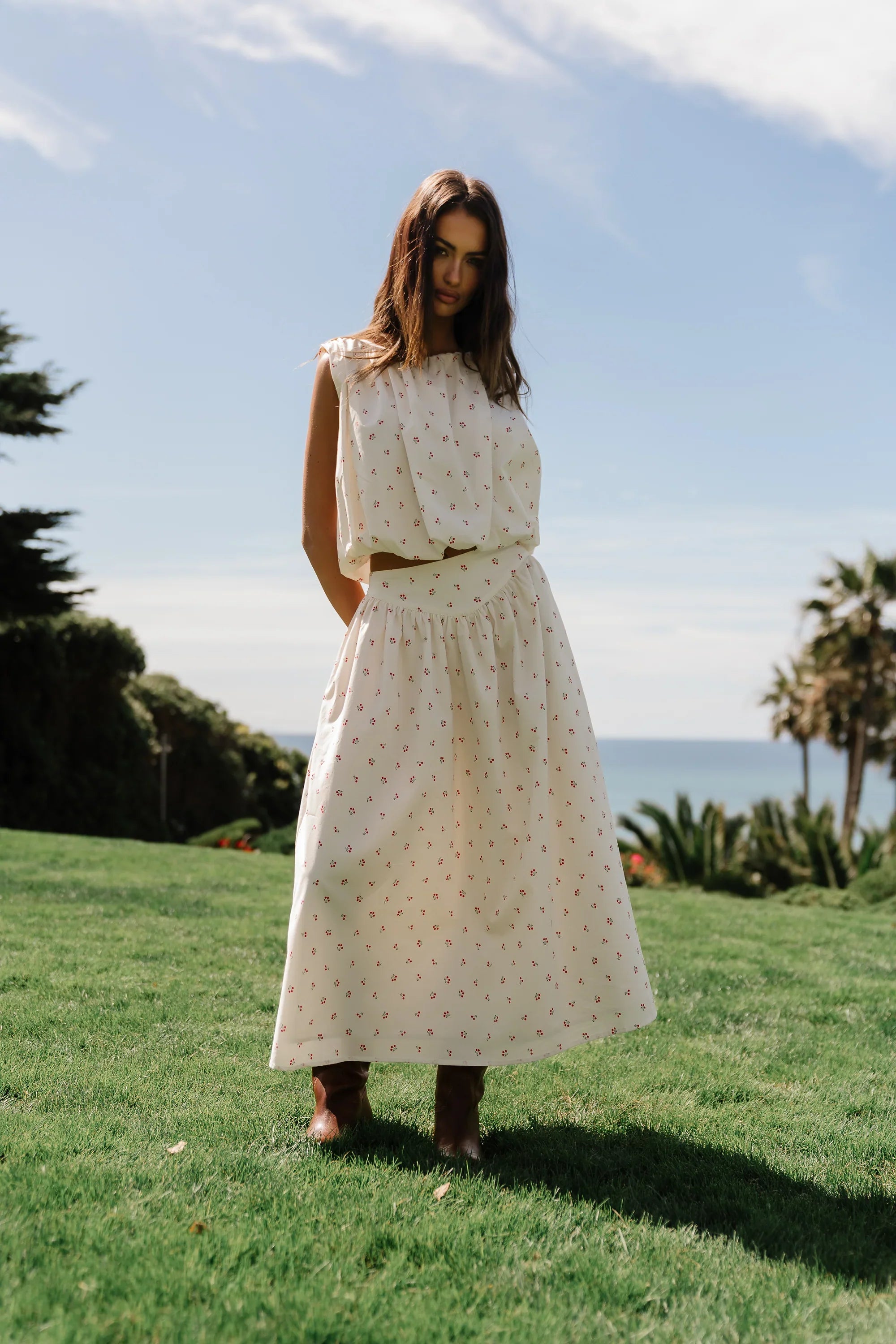 Tyla Cherry Midi Skirt