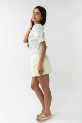 Tracie Floral Blouse in White