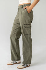 Gracie Straight Leg Pants in Olive FINAL SALE