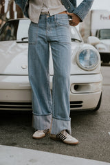 Mckell Cuffed Wide Leg Jeans