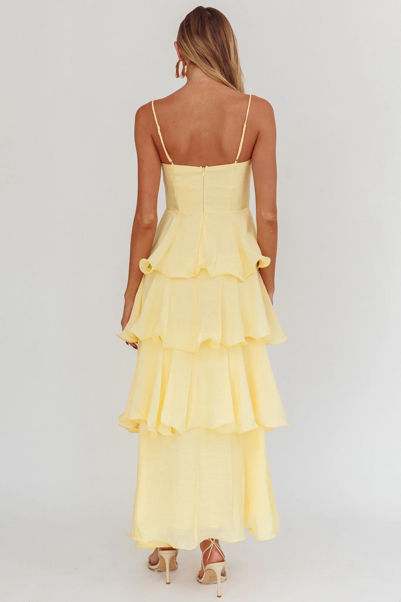 Heather Maxi Dress Tiered Ruffle Maxi Yellow