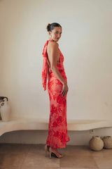 Havana Floral Halter Maxi Dress
