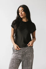 Marvin Satin Blouse in Black