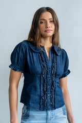 Charlie Button Up in Dark Wash