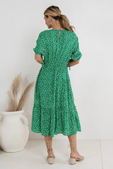 Marlee Midi Dress in Green FINAL SALE