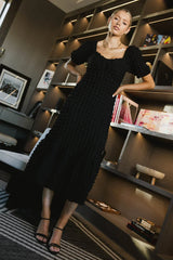 Miley Bubble Texture Dress in Black FINAL SALE