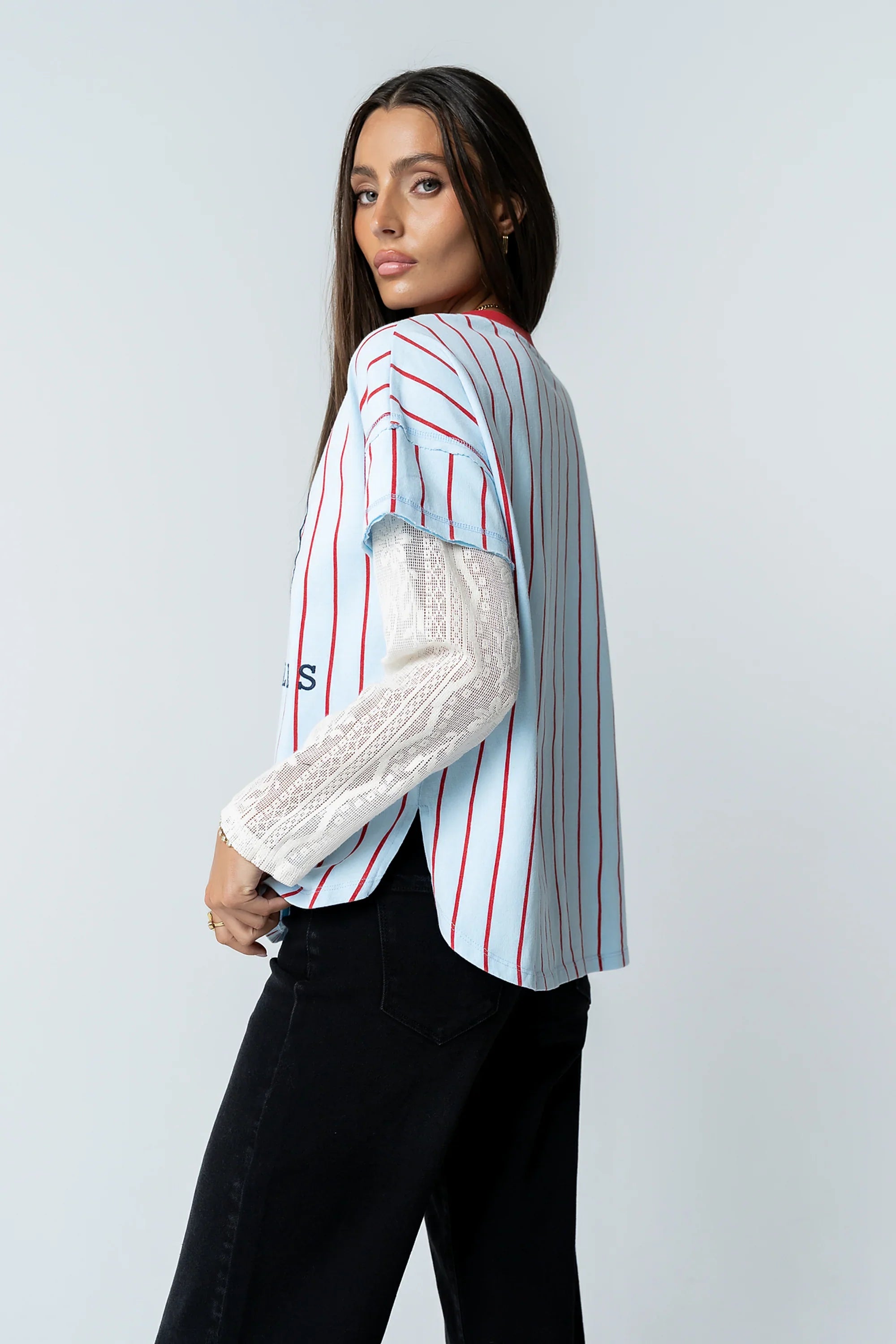 Home Run Oversized Tee in Blue