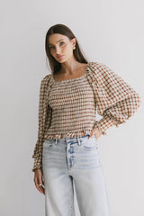 Brinklee Smocked Blouse in Rust FINAL SALE