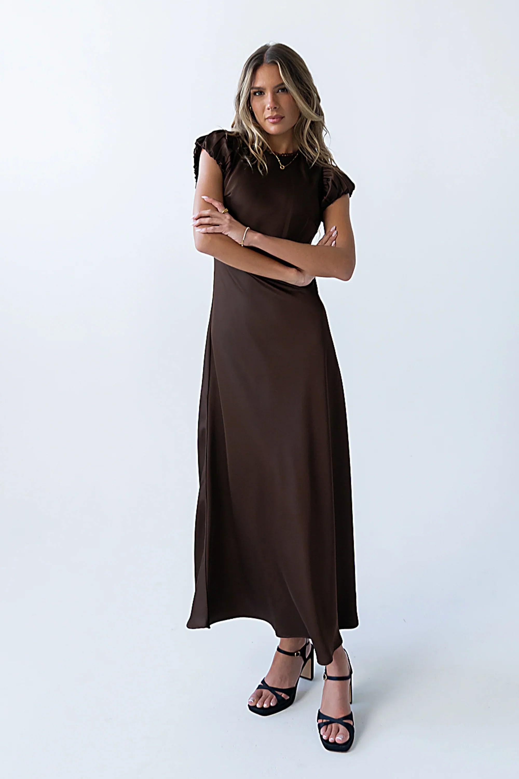 Ellianna Maxi Dress in Dark Brown